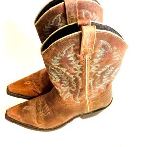 LAREDO Women's Brown Leather Western Boots 6.5 M